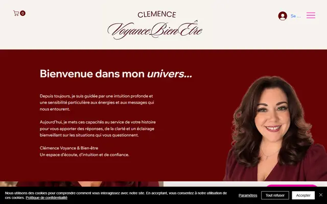 Page d’accueil de Clémence Voyance et bien-être