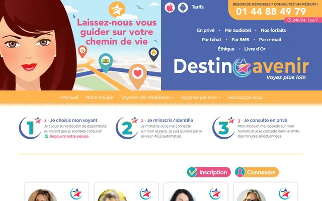 Page d’accueil de Destin avenir