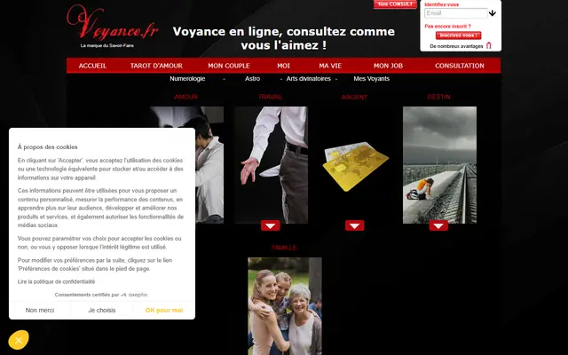 Page d’accueil de Voyance en ligne